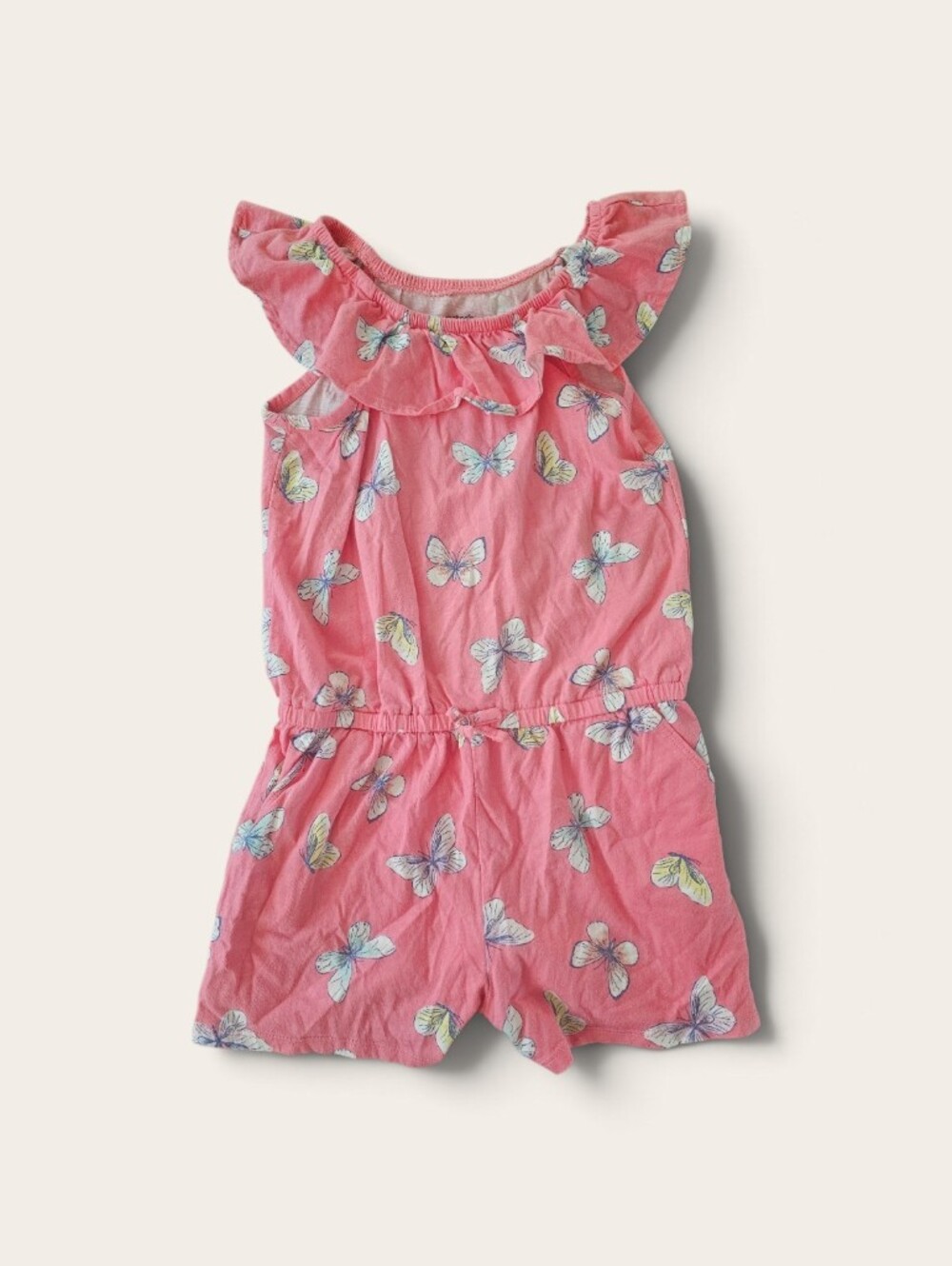 Carter's Coral Pink Butterfly Romper